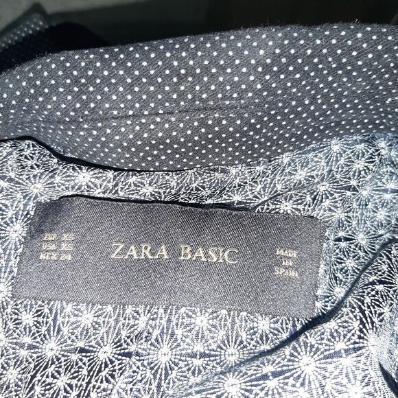 Zara Cotton Elbow Patch Blazer Navy Size XS - Picture 9 of 14